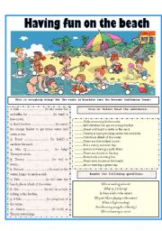 At the beach - Matching ws - ESL worksheet by Joeyb1