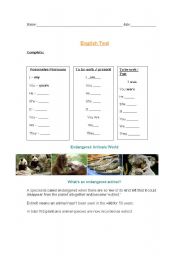 English worksheet: english test for begginers