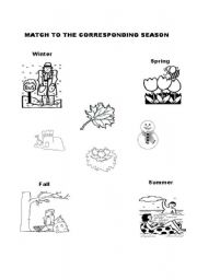 English Worksheet: MATCH THE SEASONS