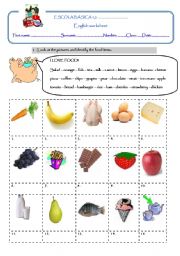 English worksheet: food and drinks