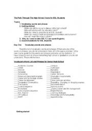 English Worksheet: The ESL High School Introduction