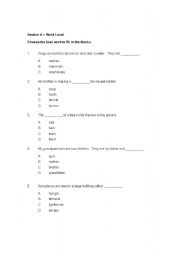 English Worksheet: Vocabulary