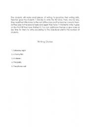 English Worksheet: Writing small stories