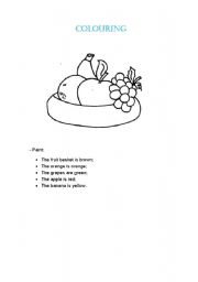 English worksheet: fruit basket