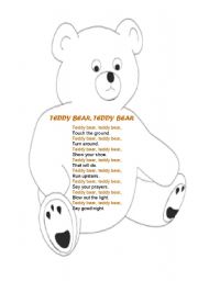 English Worksheet: Teddy Bear Rhyme