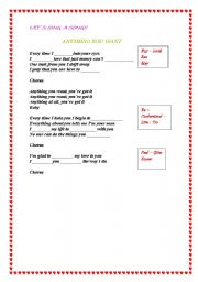 English Worksheet: Lets sing a song