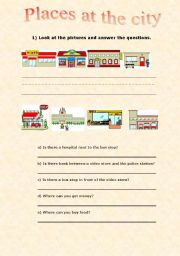 English Worksheet: Places at the city