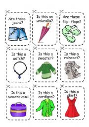 English Worksheet: CLOTHES GAME 2 (cards)