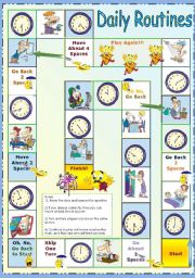 English Worksheet: Daily Routines - Time
