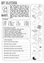 Clothes English ESL Vocabulary Worksheets - - 1 - EngWorksheets
