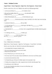 English Worksheet: Tenses (medium)