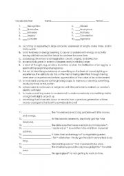 English Worksheet: Vocabulary for Alice Walkers In Search of Our Mothers Gardens