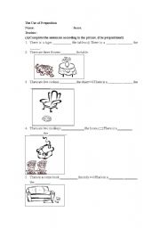 English Worksheet: the use of preposition