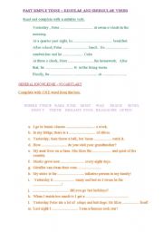 English worksheet: past tense verbs and general knowledge