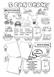 English Worksheet: I can draw series (10/10) - transport