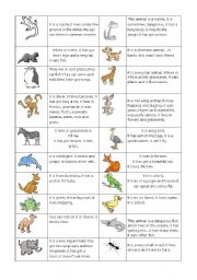 Animals and their easy descriptions