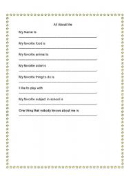 English worksheet: me and my friends
