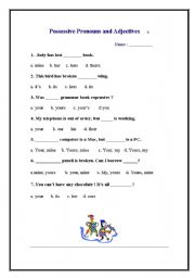 English Worksheet: Grammar evaluation