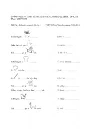 English worksheet: english quiz for 4 classes