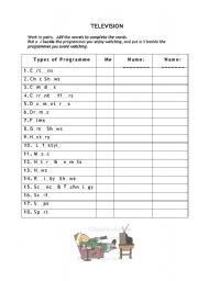 English Worksheet: Television Programmes