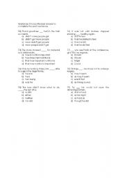 English Worksheet: Grammar mix