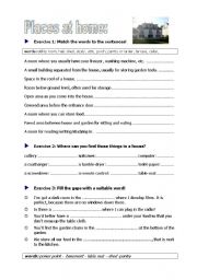 English worksheet: Places at home