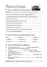 English Worksheet: Places at home