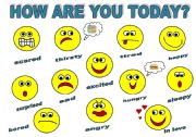 HOW ARE YOU  TODAY? - CLASSROOM POSTER FOR KIDS