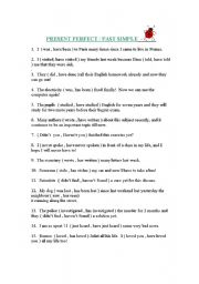 English Worksheet: present perfect / past simple