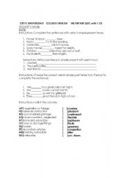 English worksheet: review practice sheet