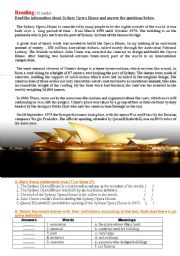 English Worksheet: Reading: The Sydney Opera House