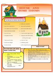 English Worksheet: House and Home Idioms