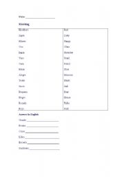 English Worksheet: Elementary Spanish Test
