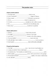 English Worksheet: Passive Voice exercise