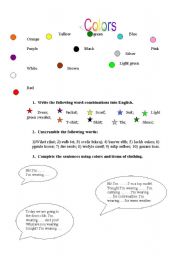 English Worksheet: Colors