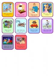 English Worksheet: Present Simple and Continuous-activity cards