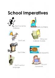 English Worksheet: School Imperatives (Classroom Rules)
