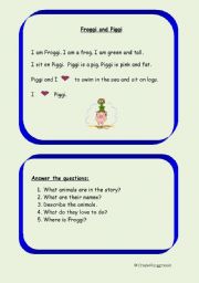 English Worksheet: Froggi and Piggi