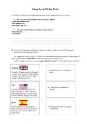 English worksheet: Strategies for Asking and Giving Advice
