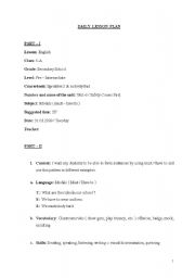 English Worksheet: Daily Lesson Plan for Modals ( must / mustnt - have to / dont have to )