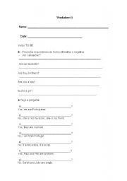 English worksheet: Verb to be revision