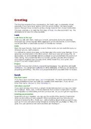 English worksheet: Greeting