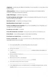 English Worksheet: idioms with body parts