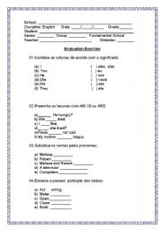 English worksheet: Evaluation