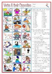 Verbs and their Opposites 3 (with sentences)