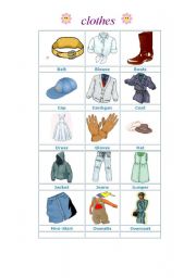 English Worksheet: clothes