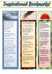 INSPIRATIONAL BOOKMARKS FOR ADULTS! (PART 2 OF BOOKMARKS FOR ADUILTS) 2 pages