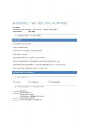 English worksheet: free time