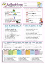 English Worksheet: Adjectives (Kinds, order, and comparison)