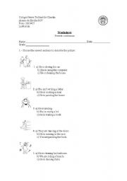 English worksheet: worksheet present continuous